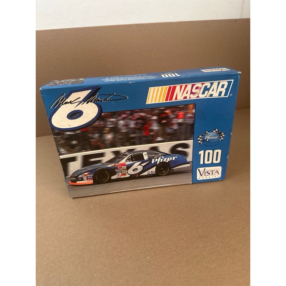 Vintage 2001 NASCAR Mark Martin #6 Pfizer 100 Piece Puzzle Vista Sealed Bo